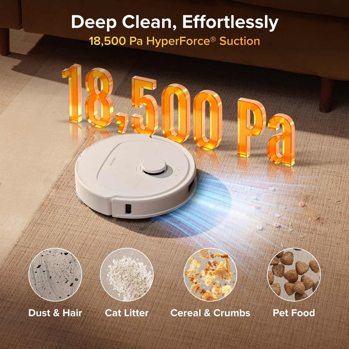 Roborock Qrevo S Pro Robot Vacuum and Mop - 18,500 Pa Suction & Multifunctional Dock