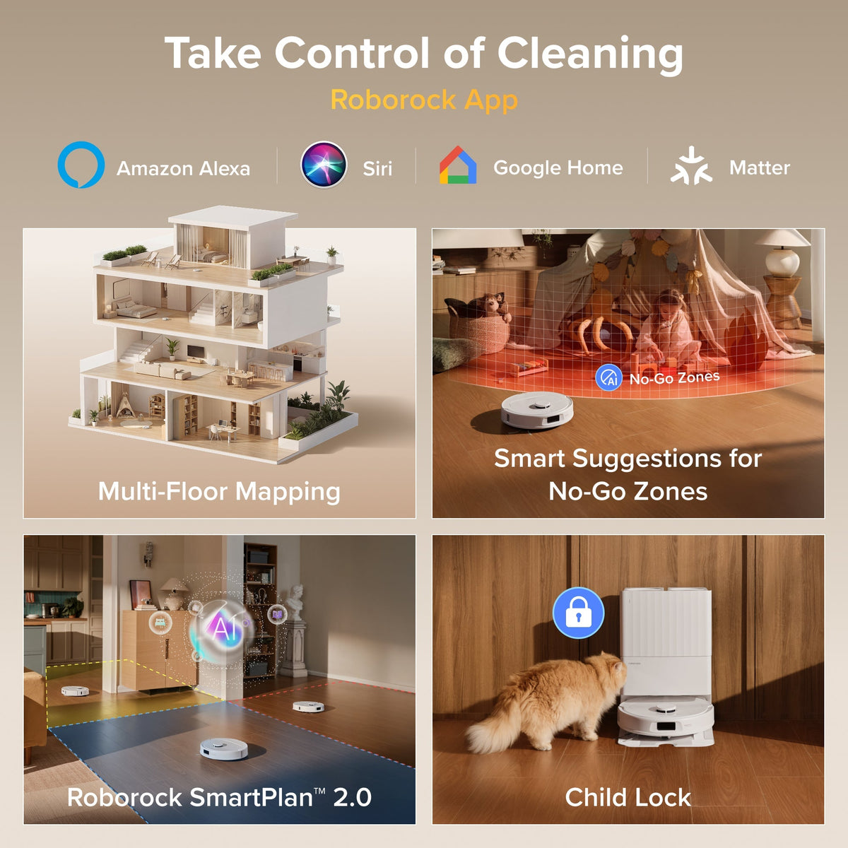Roborock Qrevo S Pro Robot Vacuum and Mop - 18,500 Pa Suction & Multifunctional Dock