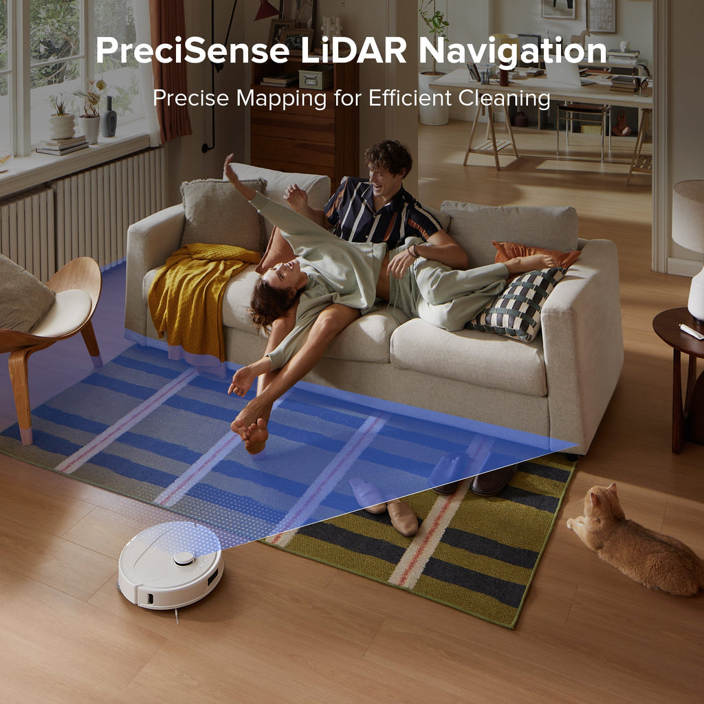 Roborock QR 798 Robot Vacuum and Mop with 10,000 Pa Suction Power and Anti-Tangle Side Brush - White