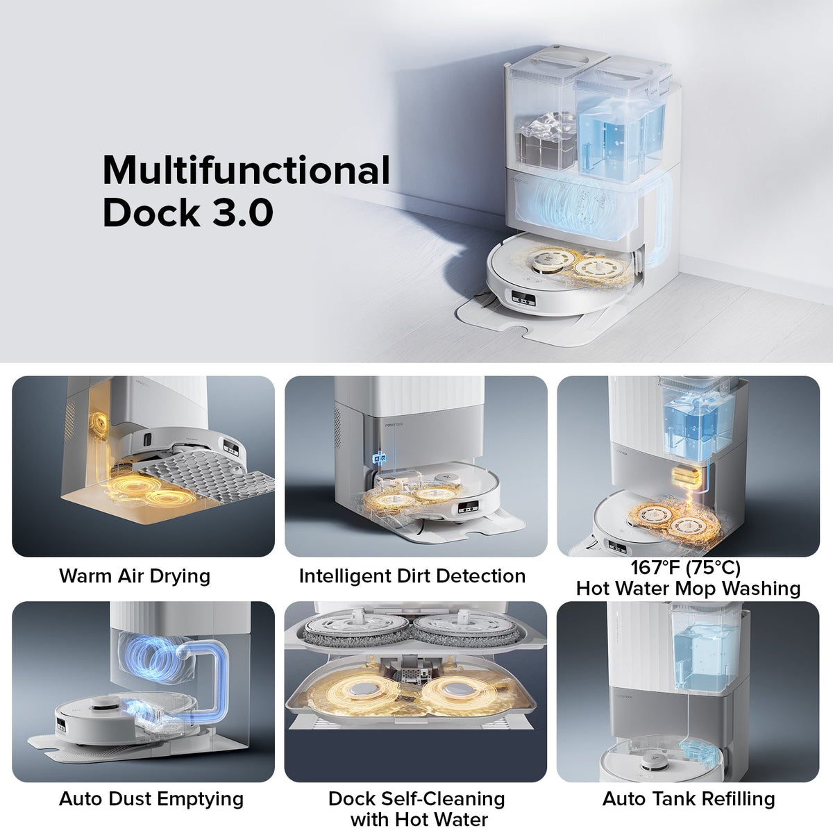 【Certified Refurbished 90% New】Roborock Qrevo Edge Robot Vacuum with Multifunctional Dock 3.0 (Upgraded from Qrevo Master)