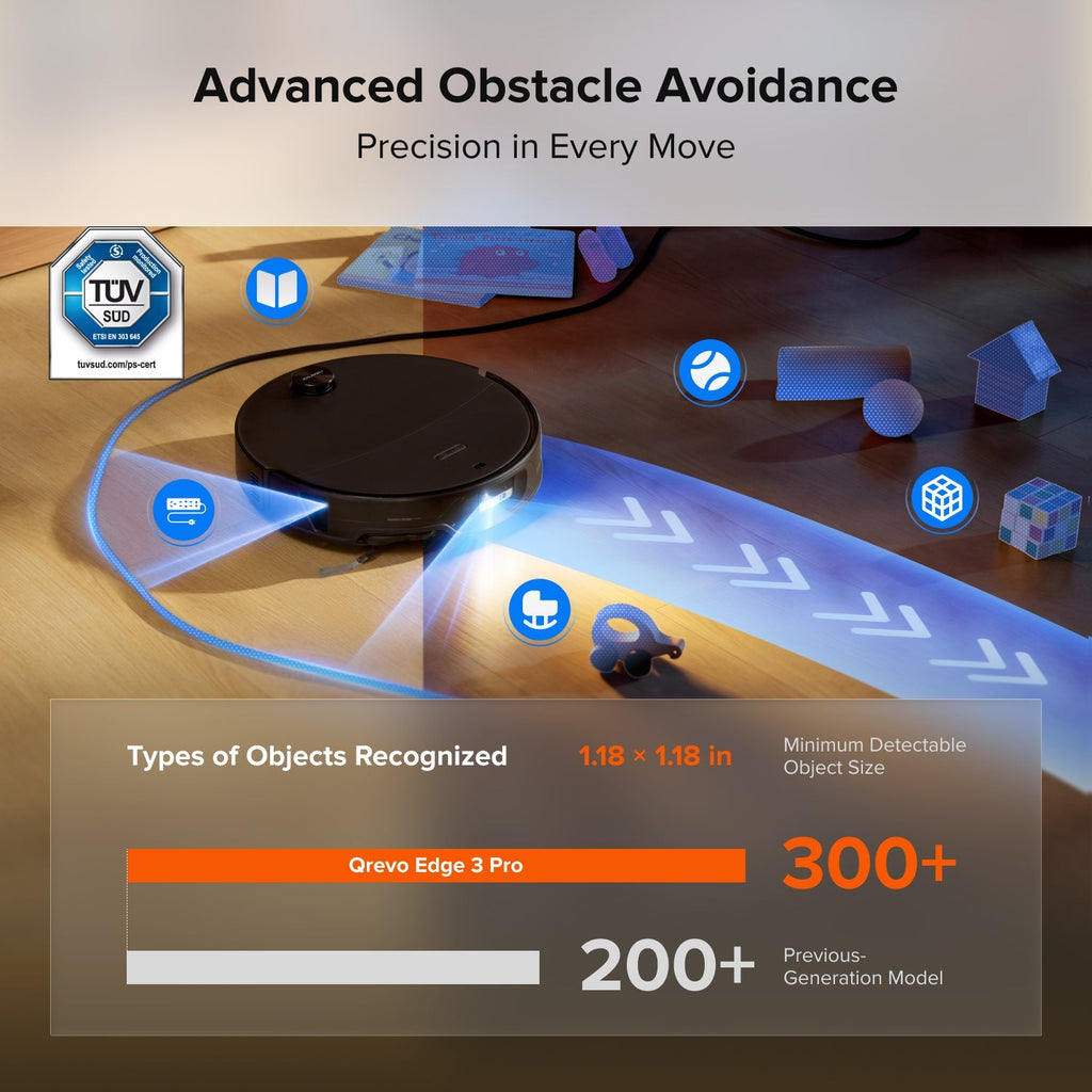 Roborock Qrevo Edge 3 Pro Robot Vacuum and Mop with Hot Water Mopping & Intelligent Dock