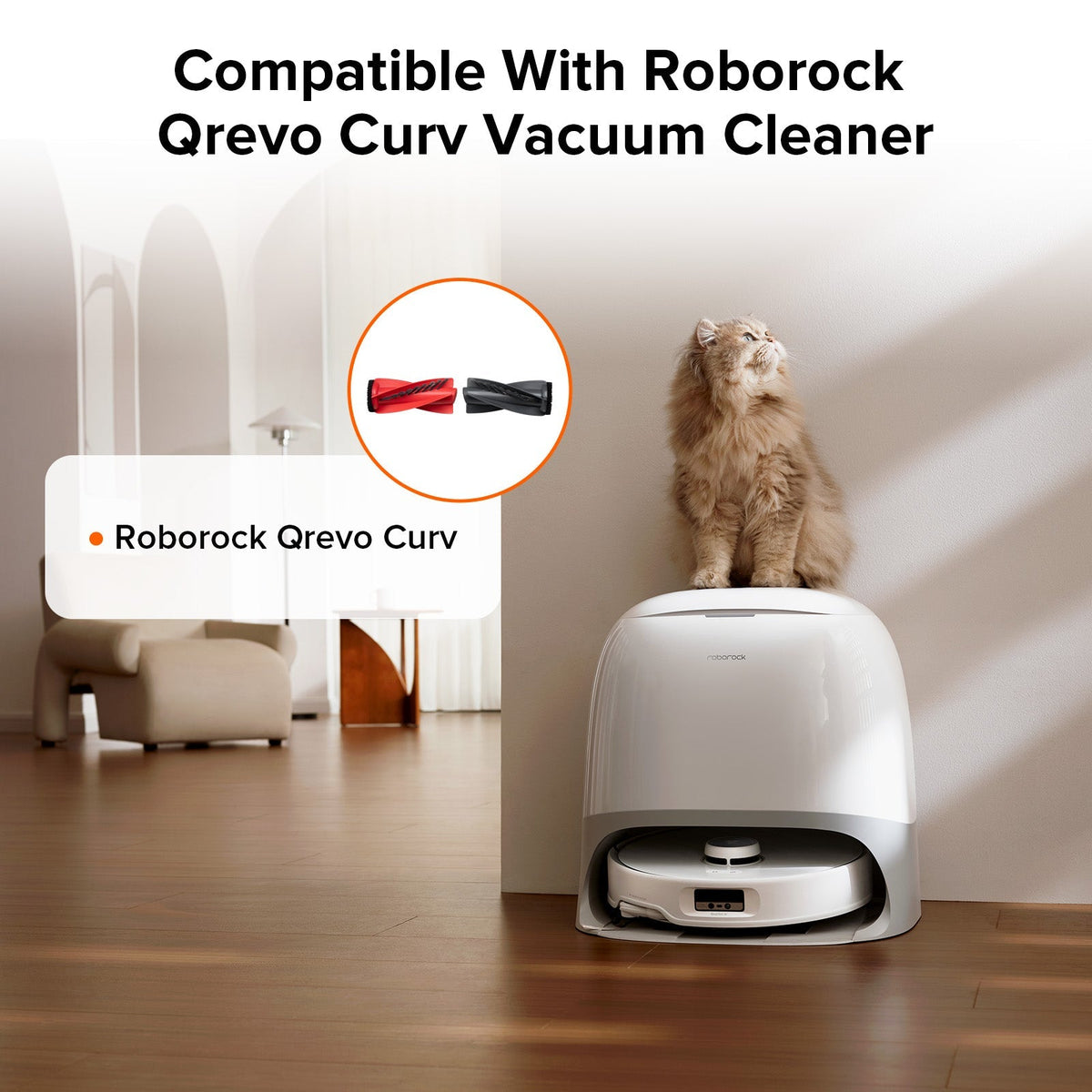 Main Brush for Roborock Qrevo Curv Series, Qrevo Edge Series, Saros 10, Saros 10R and Qrevo S5V, Qrevo CurvX, Qrevo EdgeT, QX Revo Ultra, Qrevo Edge S5A, Qrevo Curv S5X, Qrevo Curv 2 Flow, Saros 20 Sonic, S10 MaxV Ultra
