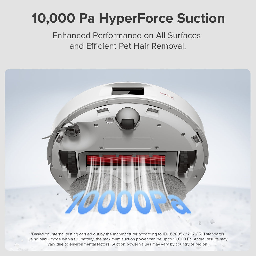 Roborock QR 798 Robot Vacuum and Mop with 10,000 Pa Suction Power and Anti-Tangle Side Brush - White