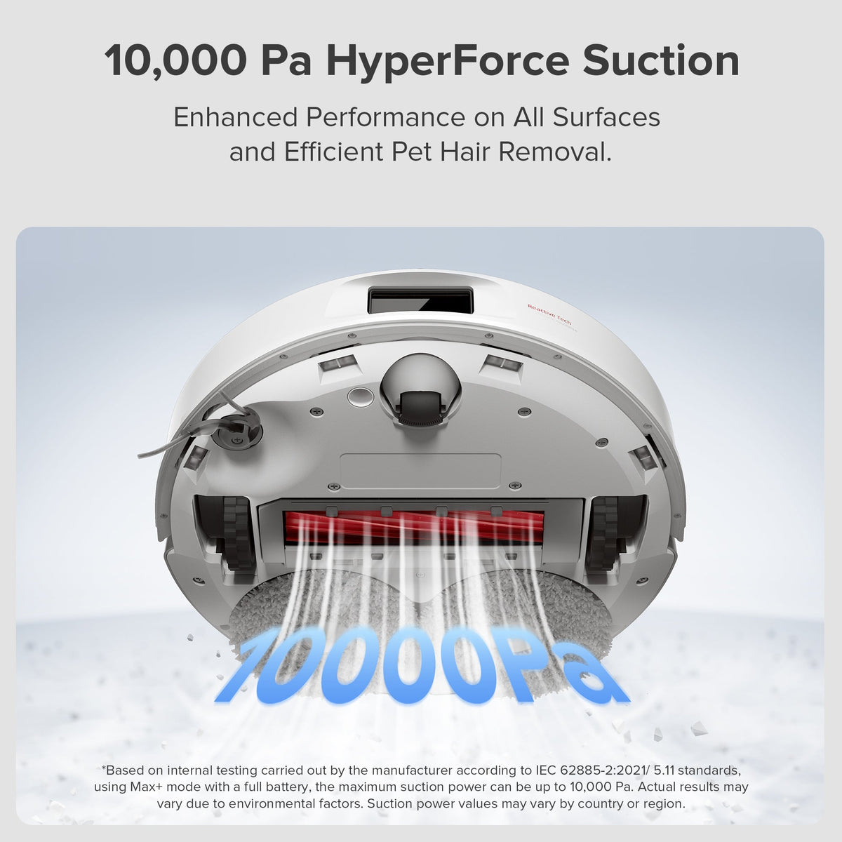 Roborock QR 798 Robot Vacuum and Mop with 10,000 Pa Suction Power and Anti-Tangle Side Brush - White