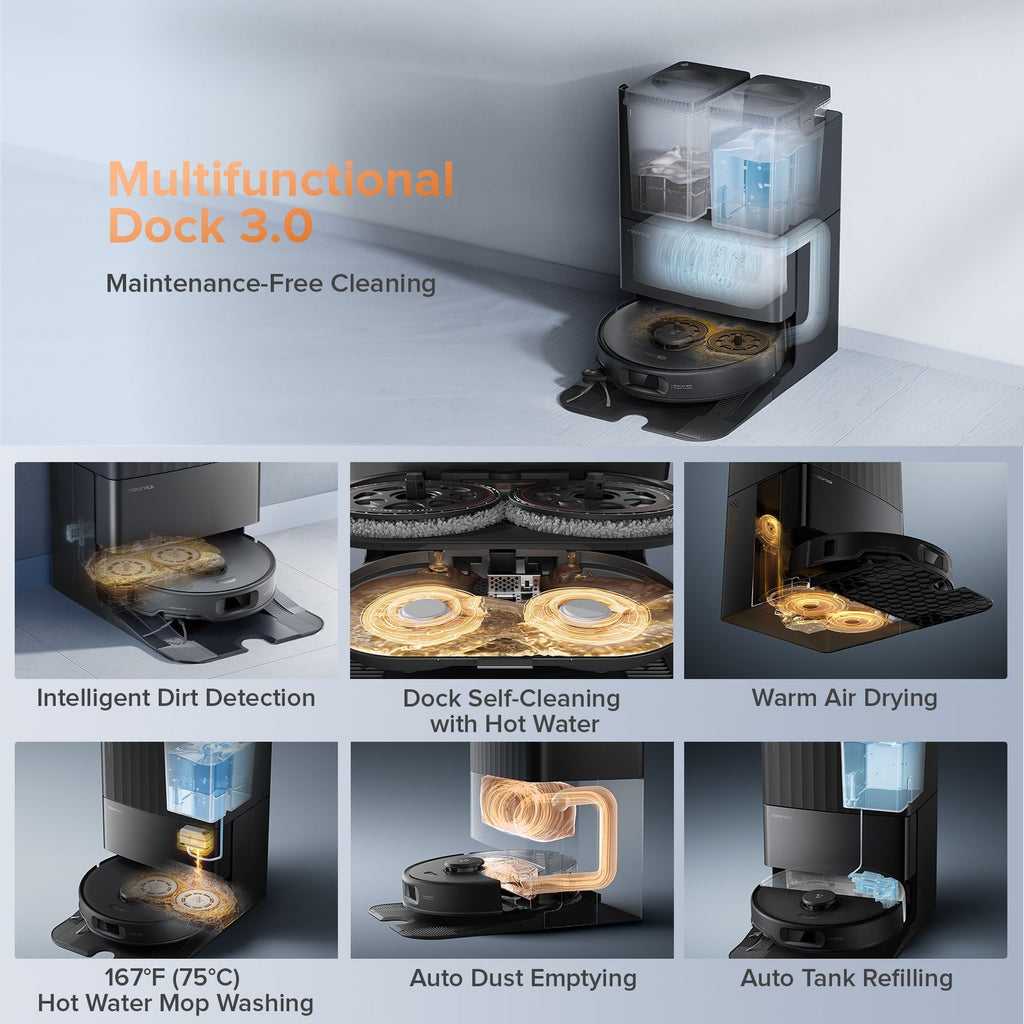 【Certified Refurbished 90% New】Roborock Qrevo Edge S5A Robot Vacuum with Multifunctional Dock 3.0