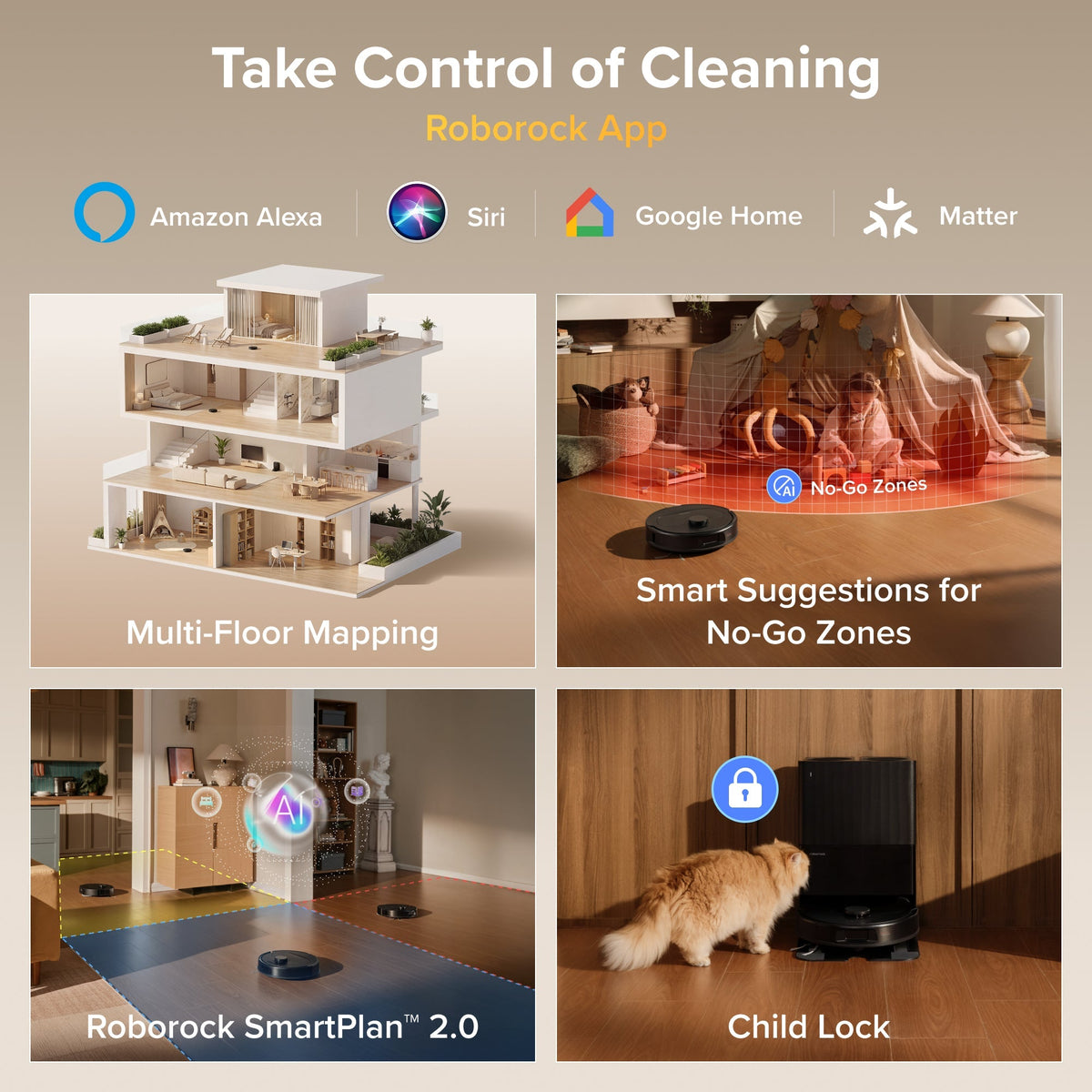 Roborock Qrevo S Pro Robot Vacuum and Mop - 18,500 Pa Suction & Multifunctional Dock