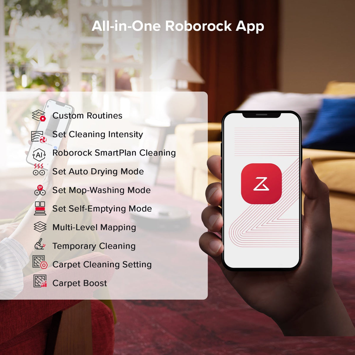 【Certified Refurbished 90% New】Roborock Qrevo S5V Robot Vacuum with Multifunctional Dock