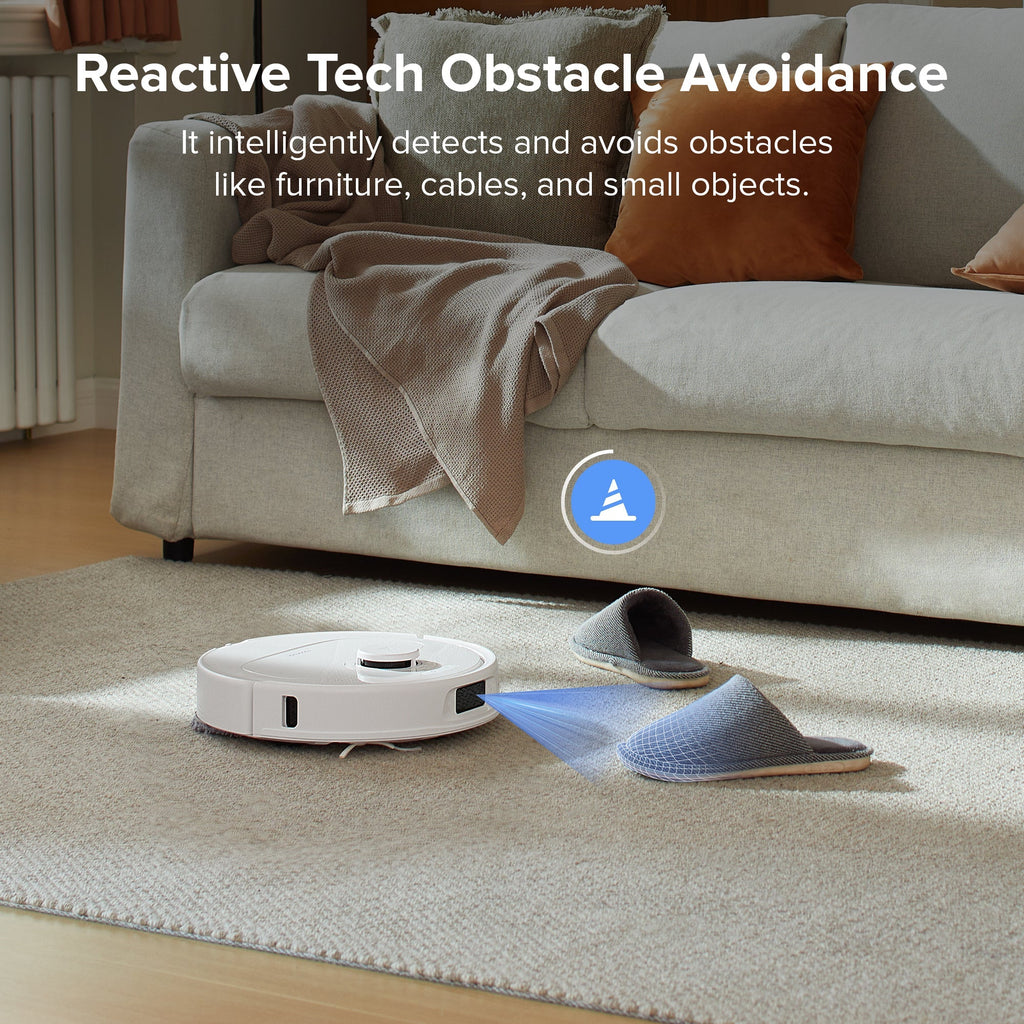 Roborock QR 798 Robot Vacuum and Mop with 10,000 Pa Suction Power and Anti-Tangle Side Brush - White