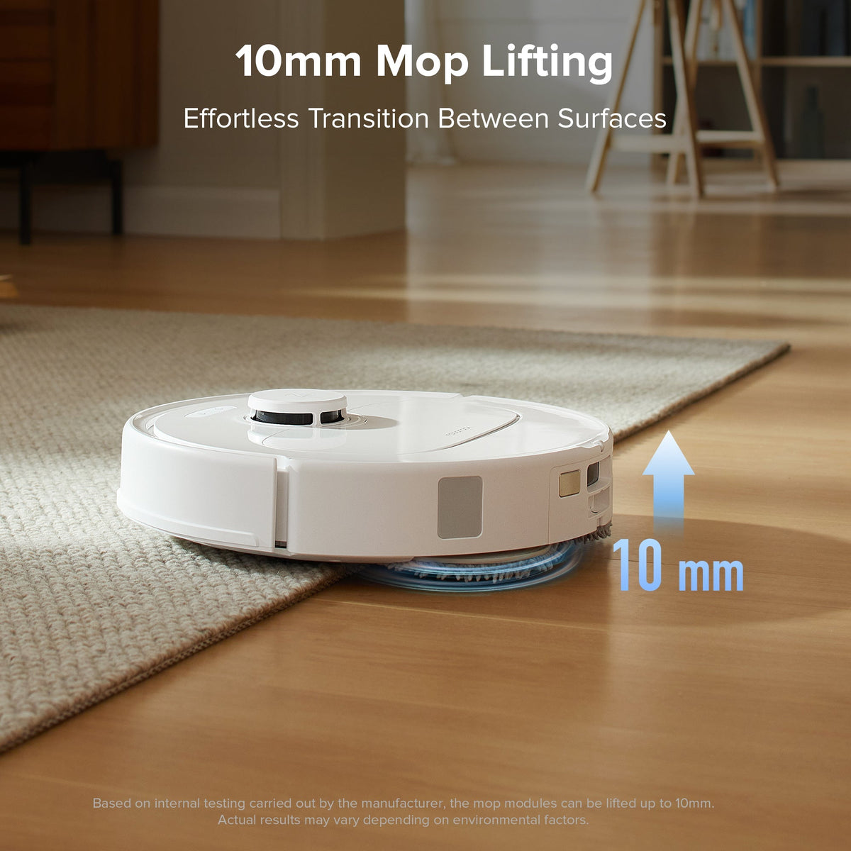 Roborock QR 798 Robot Vacuum and Mop with 10,000 Pa Suction Power and Anti-Tangle Side Brush - White