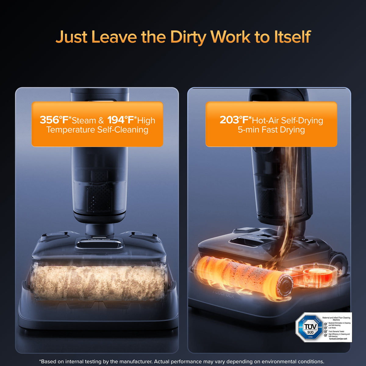 Roborock F25 Ultra Wet & Dry Vacuum with Steam and High Temperature Cleaning