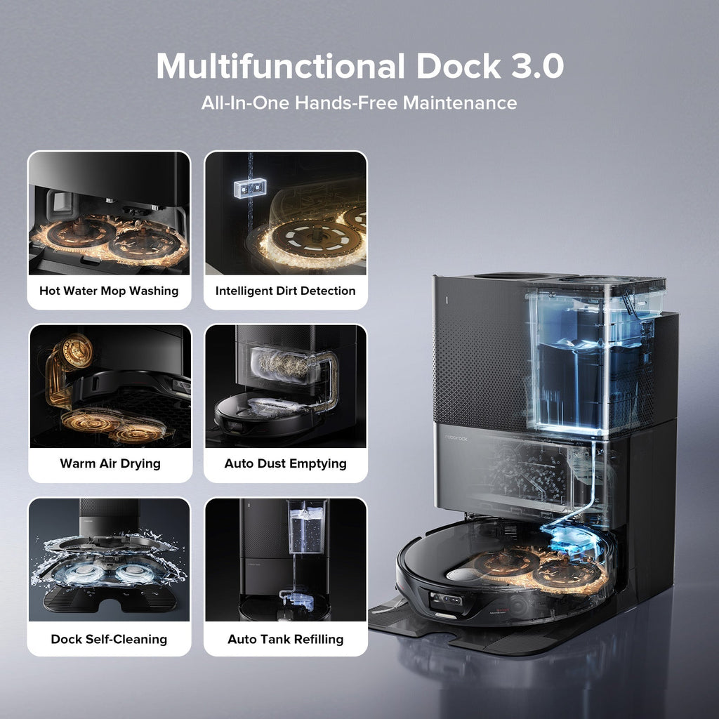 【Certified Refurbished 90% New】Roborock Qrevo Slim Robot Vacuum with Multifunctional Self-Cleaning Dock 3.0 (Upgraded from Qrevo Master)