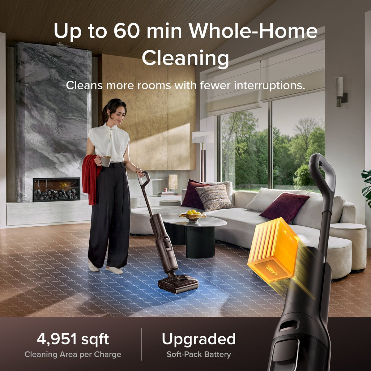 Roborock F25 Pro Turbo Wet Dry Vacuum with HyperScrub One-Tap Deep Cleaning